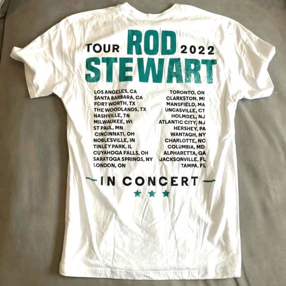 NWOT Men's Rod Stewart In Concert Tour 2022 T-shirt - Picture 5 of 7